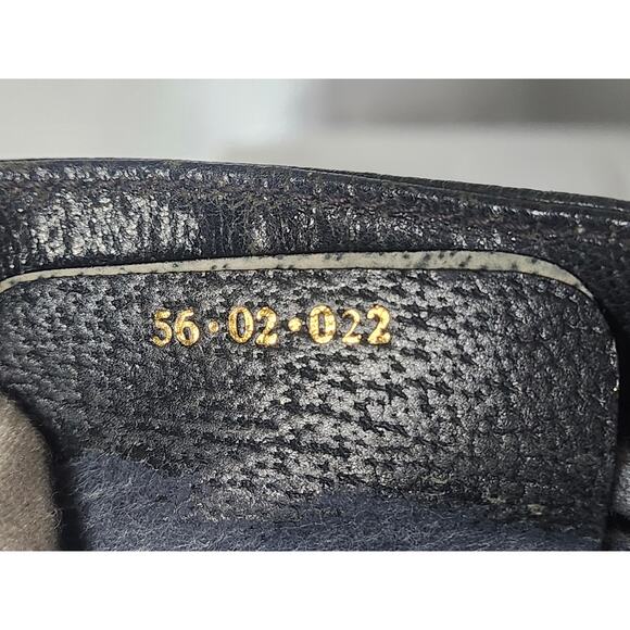 Gucci GG Canvas Shoulder Bag Dark Navy Leather Trim Vintage Adjustable Strap - Picture 14 of 16